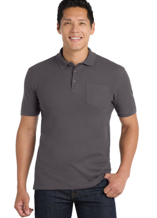 Port Authority® Core Classic Pique Pocket Polo. K100P - Graphite | Port Authority