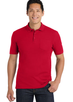 Port Authority® Core Classic Pique Pocket Polo. K100P - Rich Red | Port Authority