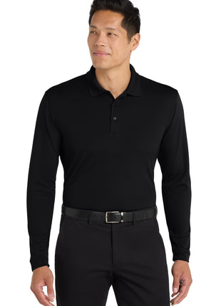 Port Authority ® Dry Zone ® UV Micro-Mesh Long Sleeve Polo K110LS - Deep Black | Port Authority