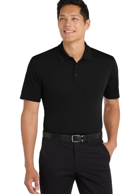 Port Authority® Dry Zone® UV Micro-Mesh Pocket Polo. K110P - Deep Black | Port Authority