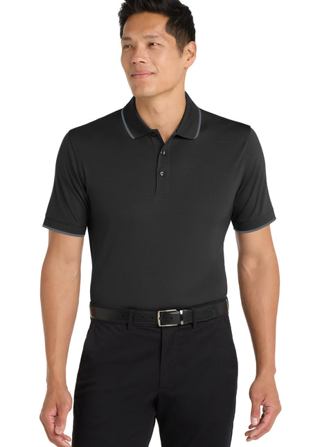 Port Authority® Dry Zone® UV Micro-Mesh Tipped Polo. K111 - Deep Black/ Graphite | Port Authority