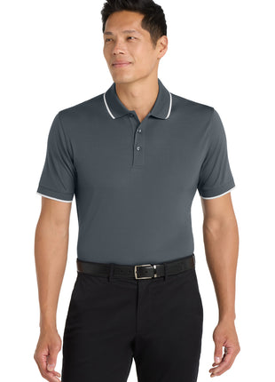 Port Authority® Dry Zone® UV Micro-Mesh Tipped Polo. K111 - Graphite/ White | Port Authority