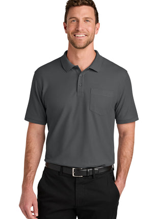 Port Authority® Wearever Signature Pique Pocket Polo K200P - Storm Grey | Port Authority