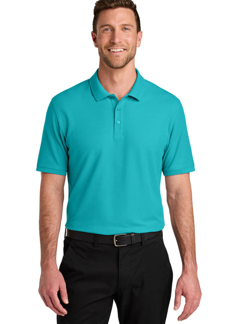 Port Authority® Wearever Signature Pique Polo K200 - Aquamarine | Port Authority