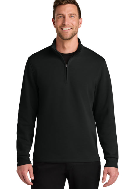 Port Authority® Wearever Signature Double Pique 1/4-Zip K210 - Deep Black | Port Authority