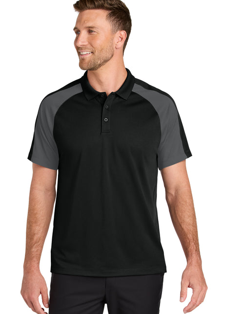 Port Authority® Wearever Performance Pique Colorblock Polo K247 - Deep Black/ Storm Grey | Port Authority
