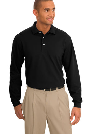 Port Authority® Rapid Dry™ Long Sleeve Polo.  K455LS - Jet Black | Port Authority