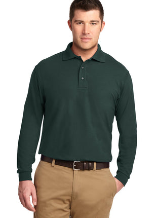 Port Authority® Silk Touch™ Long Sleeve Polo.  K500LS - Dark Green | Port Authority