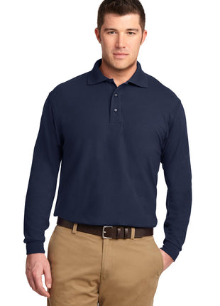 Port Authority® Silk Touch™ Long Sleeve Polo.  K500LS - Navy | Port Authority