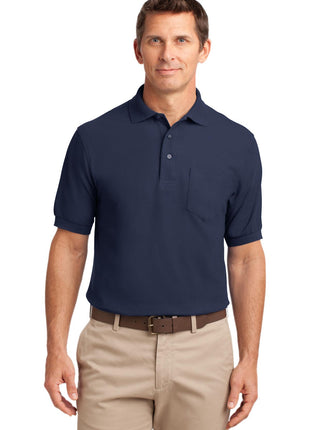 Port Authority® Silk Touch™ Polo with Pocket.  K500P - Navy | Port Authority
