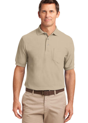 Port Authority® Silk Touch™ Polo with Pocket.  K500P - Stone | Port Authority