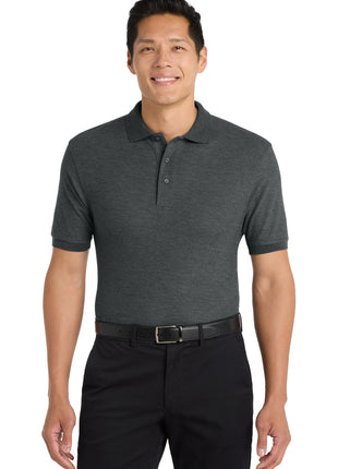 Port Authority® Silk Touch™ Polo K500 - Charcoal Heather Grey | Port Authority