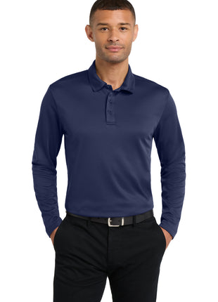 Port Authority® Silk Touch™ Performance Long Sleeve Polo. K540LS - Navy | Port Authority