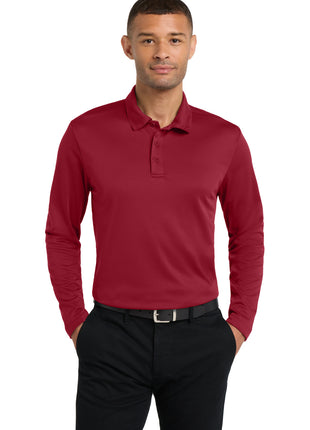 Port Authority® Silk Touch™ Performance Long Sleeve Polo. K540LS - Red | Port Authority
