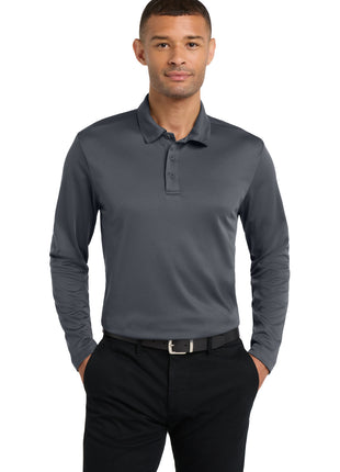 Port Authority® Silk Touch™ Performance Long Sleeve Polo. K540LS - Steel Grey | Port Authority