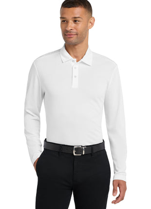 Port Authority® Silk Touch™ Performance Long Sleeve Polo. K540LS - White | Port Authority