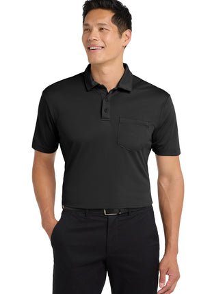 Port Authority® Silk Touch™ Performance Pocket Polo. K540P - Black | Port Authority