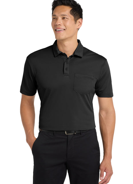 Port Authority® Silk Touch™ Performance Pocket Polo. K540P - Black | Port Authority