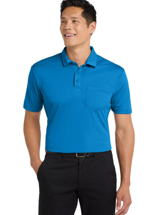 Port Authority® Silk Touch™ Performance Pocket Polo. K540P - Brilliant Blue | Port Authority