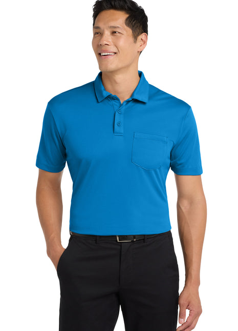 Port Authority® Silk Touch™ Performance Pocket Polo. K540P - Brilliant Blue | Port Authority