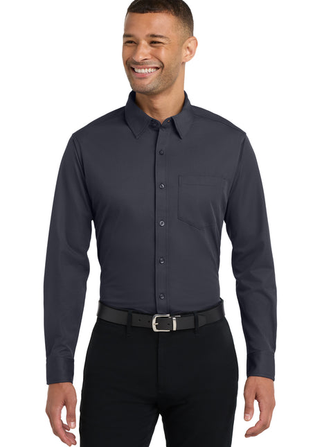 Port Authority® Dimension Knit Dress Shirt. K570 - Battleship Grey | Port Authority