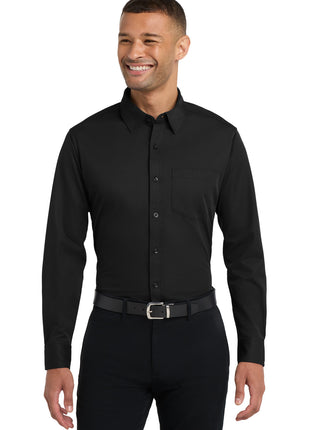 Port Authority® Dimension Knit Dress Shirt. K570 - Black | Port Authority