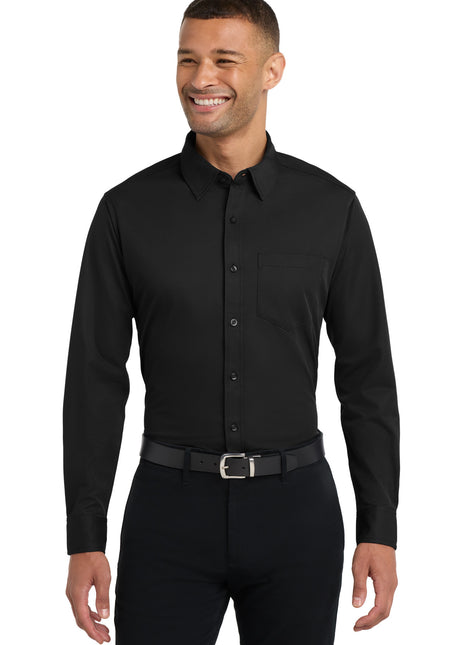 Port Authority® Dimension Knit Dress Shirt. K570 - Black | Port Authority