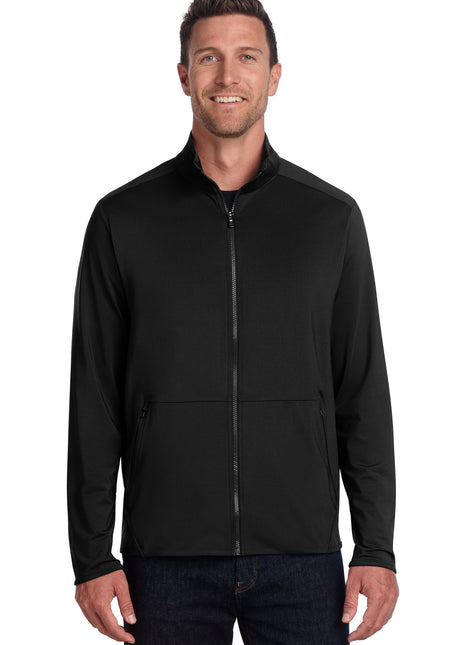 Port Authority® Accord Stretch Fleece Full-Zip K595 - Black | Port Authority