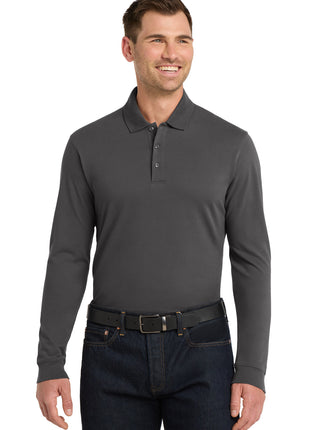 Port Authority® EZCotton® Long Sleeve Polo. K8000LS - Sterling Grey | Port Authority