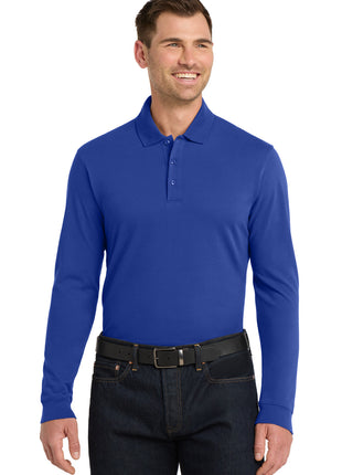 Port Authority® EZCotton® Long Sleeve Polo. K8000LS - True Royal | Port Authority