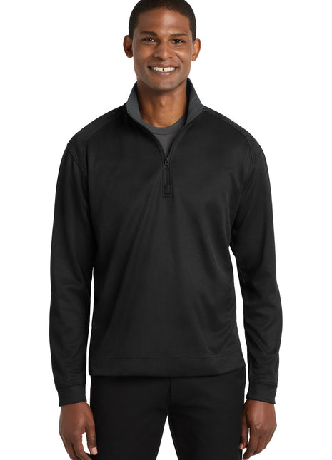 Port Authority® Vertical Texture 1/4-Zip Pullover. K805 - Black/ Iron Grey | Port Authority