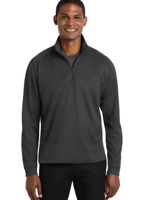 Port Authority® Vertical Texture 1/4-Zip Pullover. K805 - Iron Grey/ Black | Port Authority