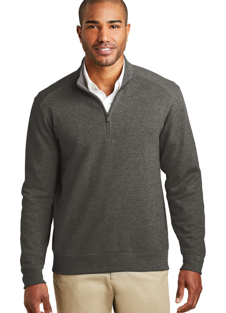Port Authority® Interlock 1/4-Zip. K807 - Charcoal Heather/ Medium Heather Grey | Port Authority