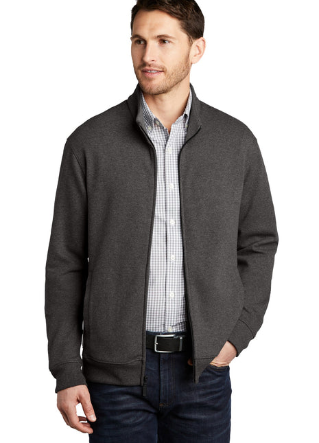Port Authority ® Interlock Full-Zip. K809 - Charcoal Heather/ Medium Heather Grey | Port Authority