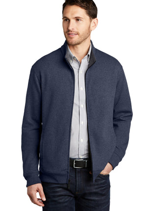 Port Authority ® Interlock Full-Zip. K809 - Estate Blue Heather/ Charcoal Heather | Port Authority
