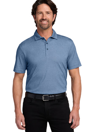Port Authority® Fine Pique Blend Polo K830 - Aegean Blue Heather | Port Authority