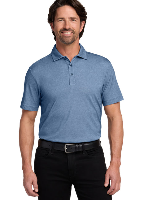 Port Authority® Fine Pique Blend Polo K830 - Aegean Blue Heather | Port Authority