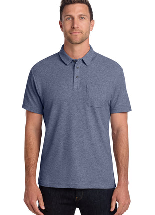 Port Authority® C-FREE® Cotton Blend Pique Pocket Polo K868 - Navy Heather | Port Authority
