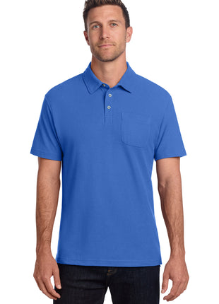 Port Authority® C-FREE® Cotton Blend Pique Pocket Polo K868 - True Blue | Port Authority