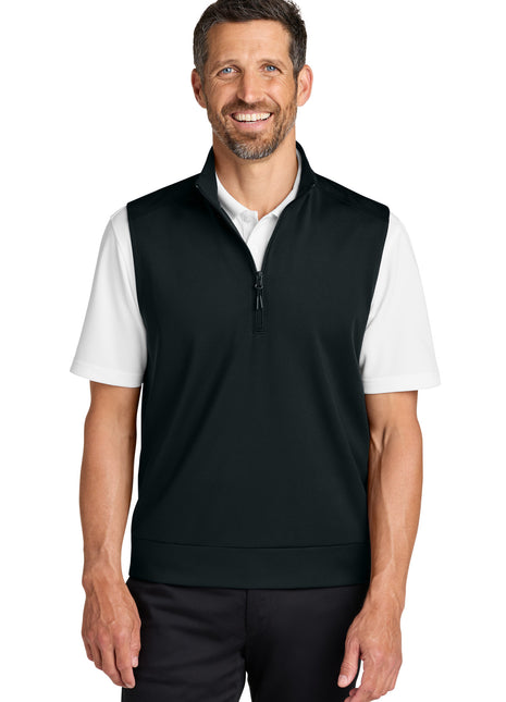 Port Authority® C-FREE® Double Knit 1/4-Zip Vest K880V - Deep Black | Port Authority
