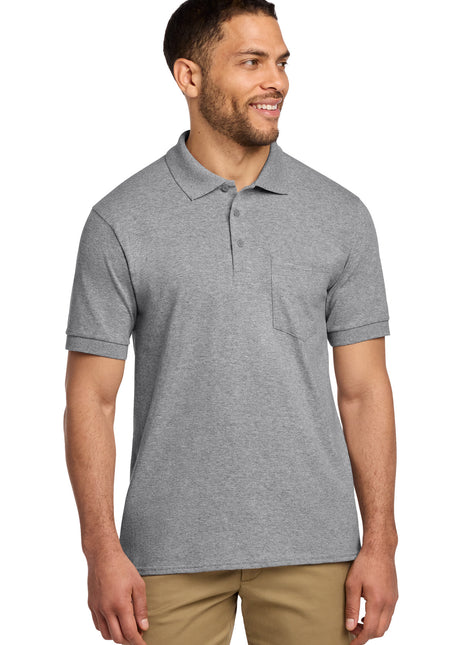 Port & Co™ Core Blend Jersey Knit Pocket Polo. KP55P - Athletic Heather | Port & Co