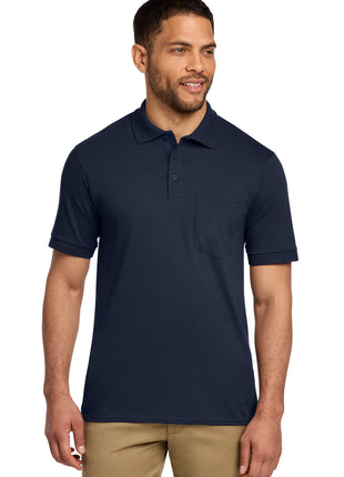 Port & Co™ Core Blend Jersey Knit Pocket Polo. KP55P - Deep Navy | Port & Co
