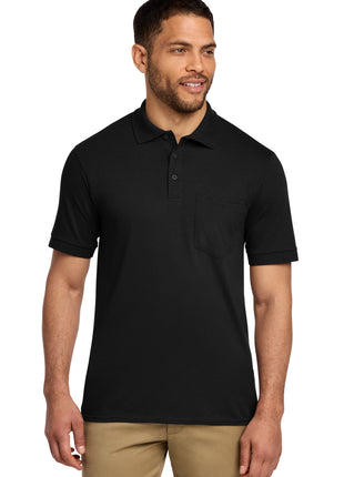 Port & Co™ Core Blend Jersey Knit Pocket Polo. KP55P - Jet Black | Port & Co