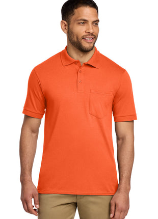 Port & Co™ Core Blend Jersey Knit Pocket Polo. KP55P - Safety Orange | Port & Co