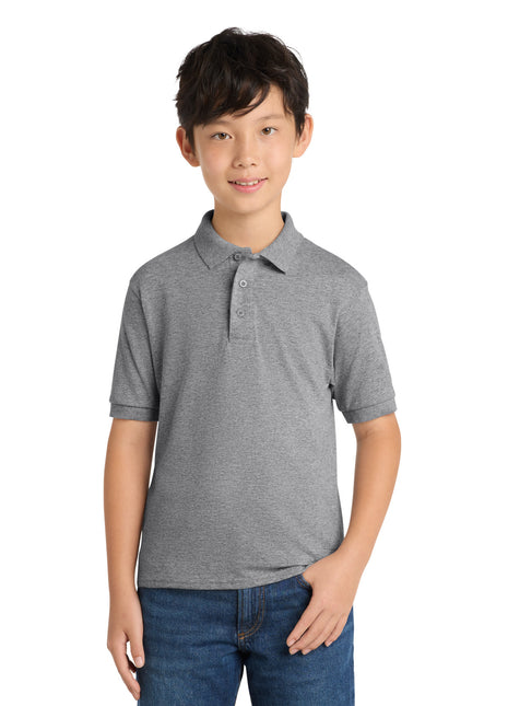 Port & Co™ Youth Core Blend Jersey Knit Polo. KP55Y - Athletic Heather | Port & Co