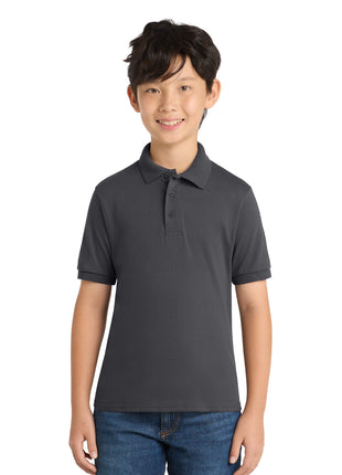 Port & Co™ Youth Core Blend Jersey Knit Polo. KP55Y - Charcoal | Port & Co