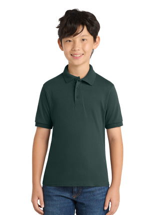 Port & Co™ Youth Core Blend Jersey Knit Polo. KP55Y - Dark Green | Port & Co