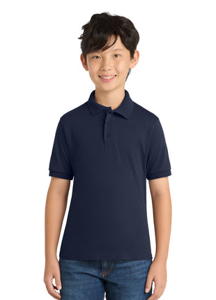 Port & Co™ Youth Core Blend Jersey Knit Polo. KP55Y - Deep Navy | Port & Co