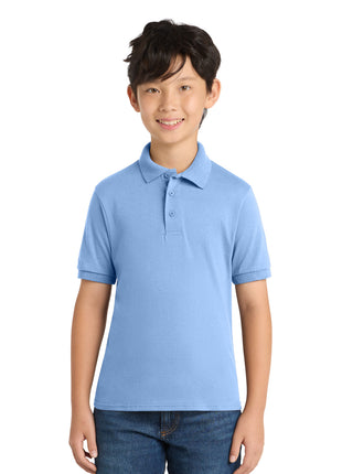 Port & Co™ Youth Core Blend Jersey Knit Polo. KP55Y - Light Blue | Port & Co