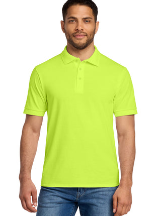 Port & Co™ Core Blend Jersey Knit Polo. KP55 - Safety Green | Port & Co